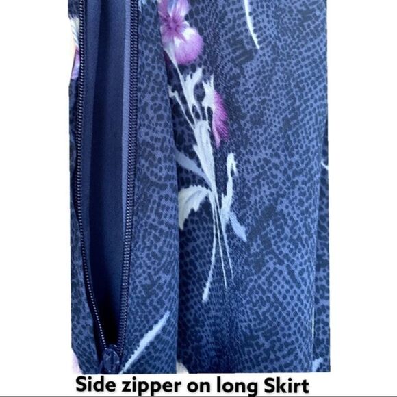 John Paul Richards Plus Size Purple Floral  Maxi Skirt. - Picture 5 of 12